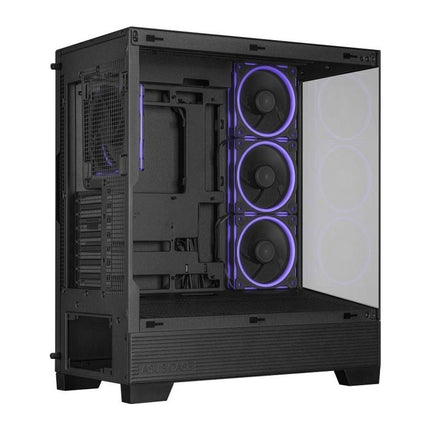 Carcasa PC ASUS A31 Plus TG ARGB, Mid Tower, sticla securizata, 4 ventilatoare ARGB, negru - imagine 5