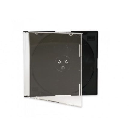 Carcasa pentru 1 CD, SLIM Transparent  Negru, TED