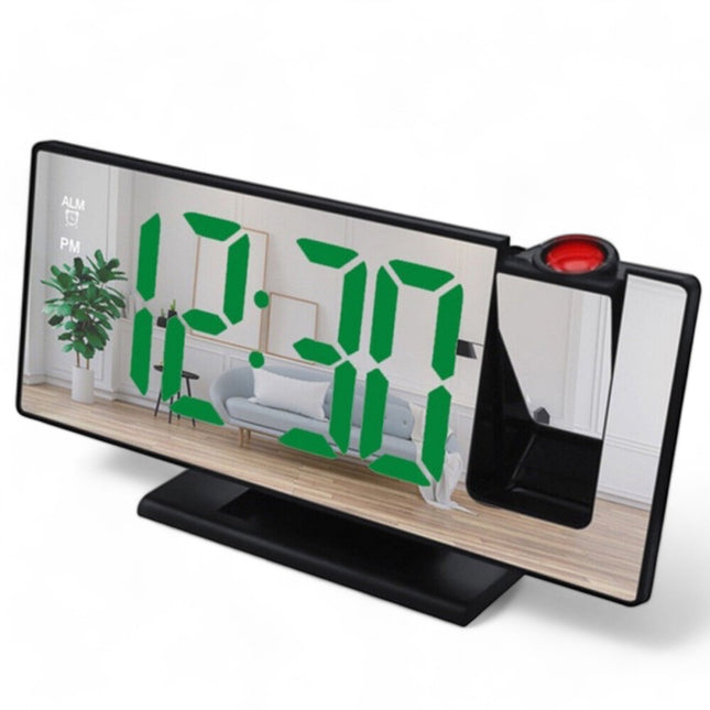 Ceas Modern Oglinda Proiectie LED Verde