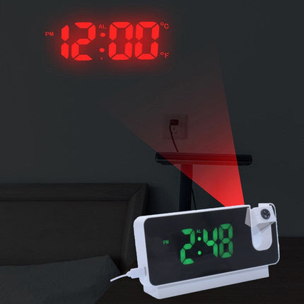 Ceas digital proiectie led alb, verde