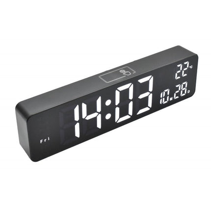 Ceas digital negru led alb, verde