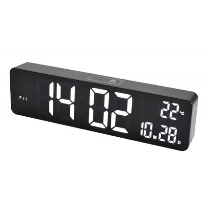 Ceas digital negru led alb, verde