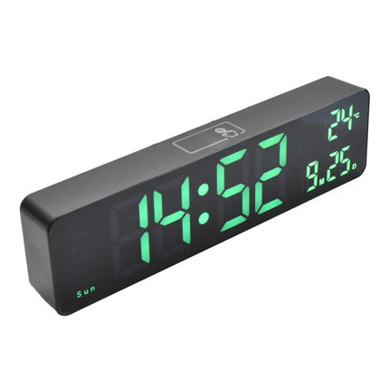 Ceas digital negru led alb, verde