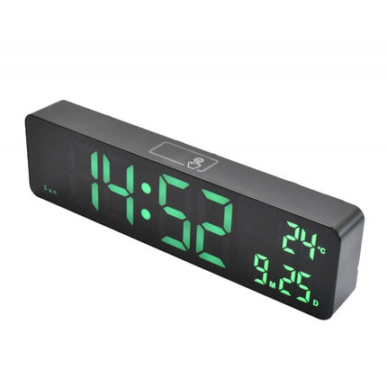 Ceas digital negru led alb, verde