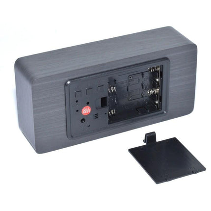 Ceas digital lemn negru display verde