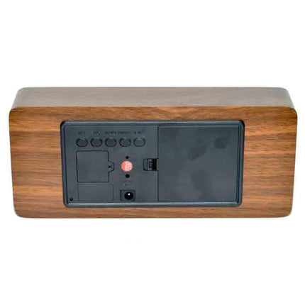 Ceas digital lemn maro led rosu 8cm