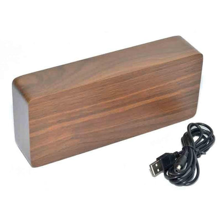 Ceas digital lemn maro led rosu 8cm
