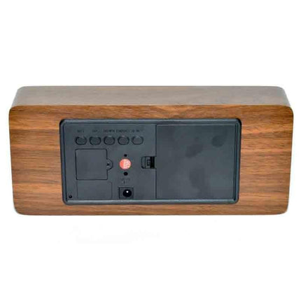 Ceas digital lemn maro led verde 8cm