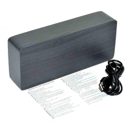 Ceas digital lemn negru led verde 8cm