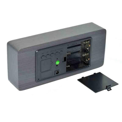 Ceas digital lemn negru led verde 8cm
