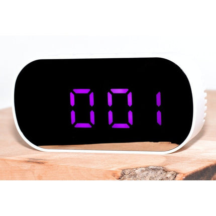 Ceas digital oglinda oval led alb,