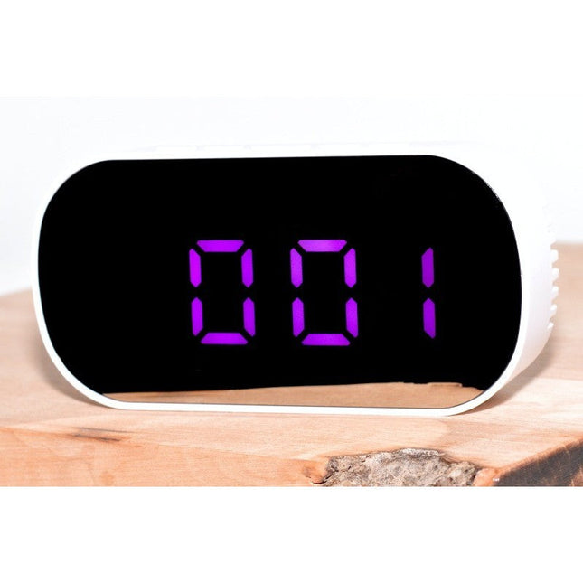 Ceas digital oglinda oval led alb,