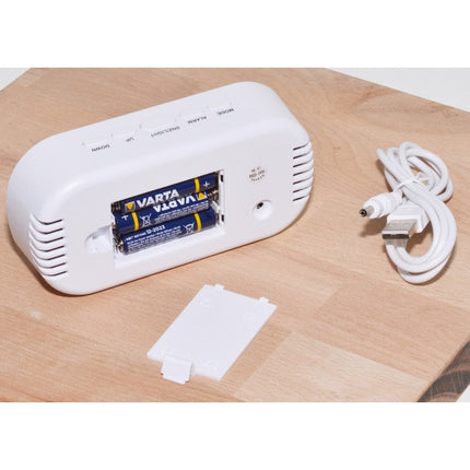 Ceas digital oglinda oval led alb,