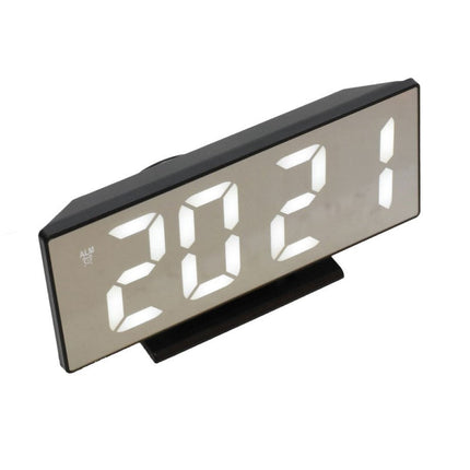 Ceas digital oglinda led slim alb,