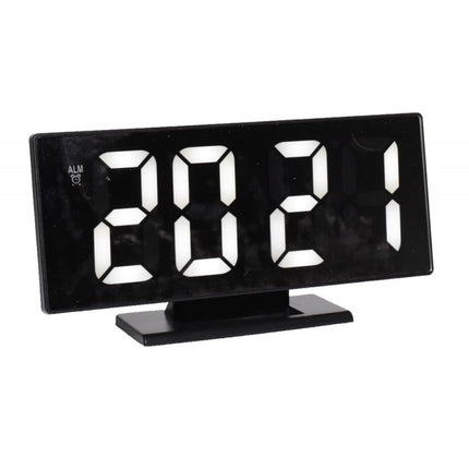 Ceas digital oglinda led slim alb,