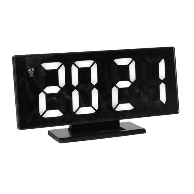 Ceas digital oglinda led slim alb,