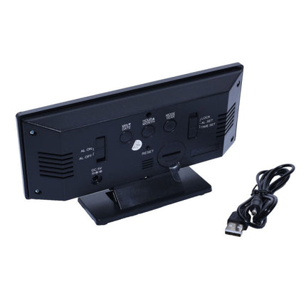 Ceas digital oglinda led slim alb,