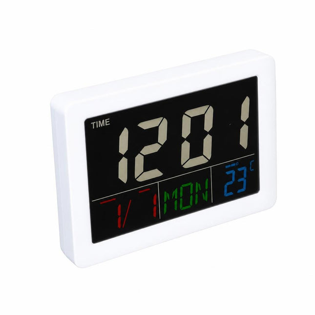 Ceas electronic LCD alb pentru instalatii