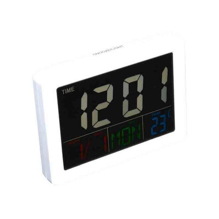 Ceas electronic LCD alb pentru instalatii