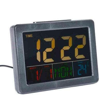 Ceas electronic LCD negru pentru instalatii