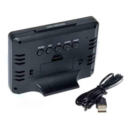 Ceas electronic LCD negru pentru instalatii