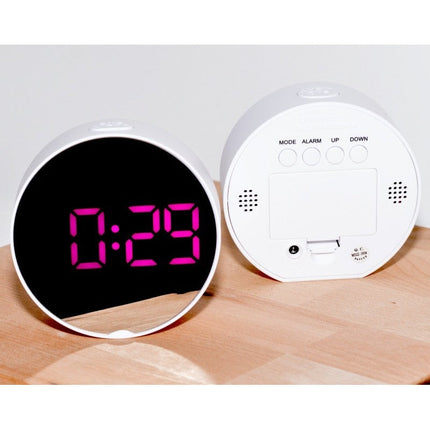 Ceas digital oglinda rotund led alb,