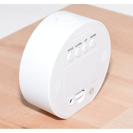 Ceas digital oglinda rotund led alb,