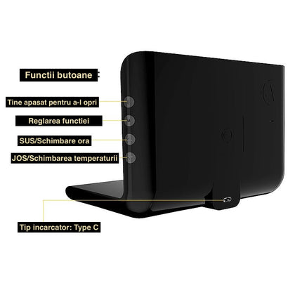 Ceas incarcare wireless alb sau negru