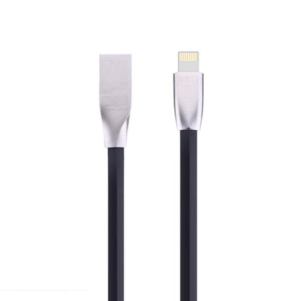 Cablu Iphone cu mufe in carcasa de metal negru