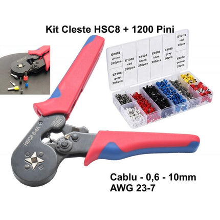 Cleste sertizat kit 1200 pini