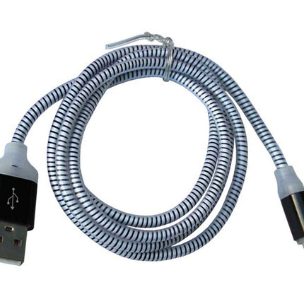 Cablu microusb gri/ negru cu led