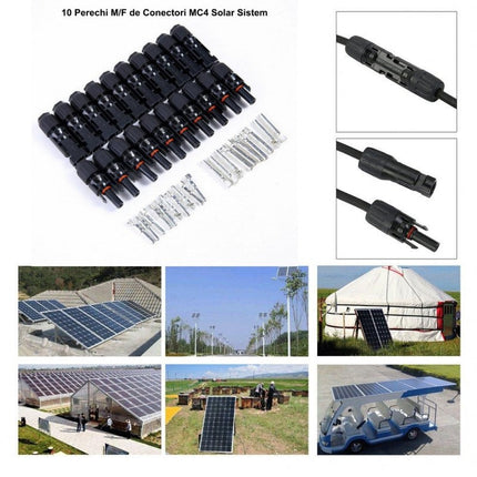 Mufe MC4 conectare panouri fotovoltaice set 10 bucati