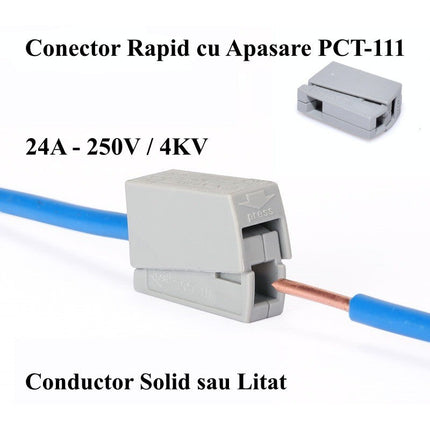 Conector rapid gri prin apasare