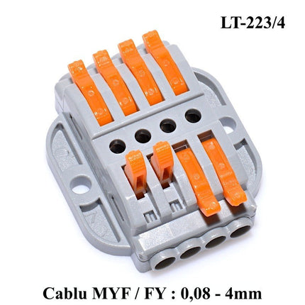 Conector Rapid 4-4 contacte pentru conectare