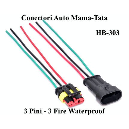 Conector auto 3 fire waterproof