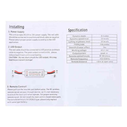 Controler RF wireless banda led telecomanda
