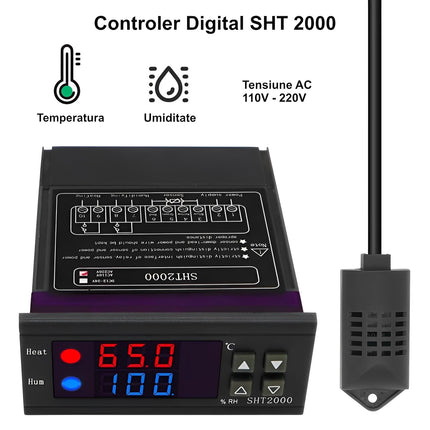 Controler digital temperatura umiditate pentru instalatii