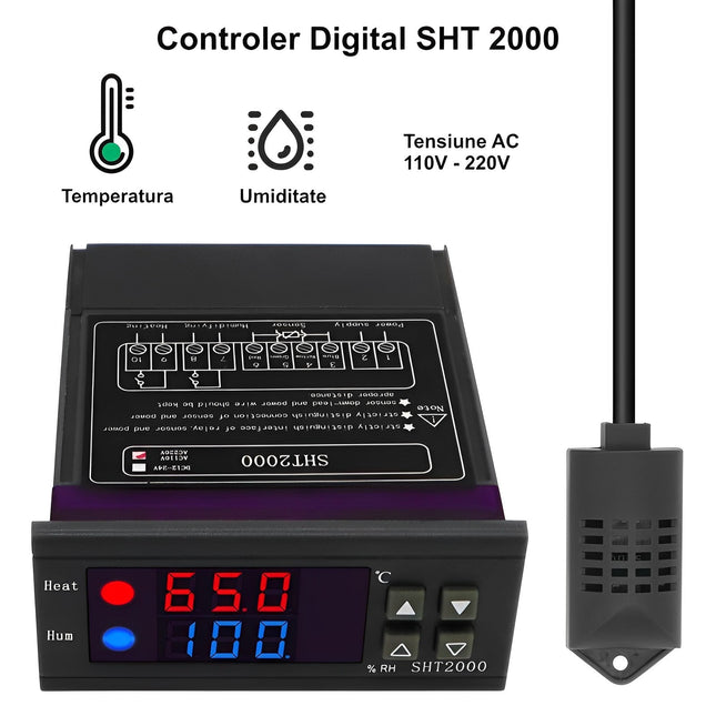 Controler digital temperatura umiditate pentru instalatii - Automatizari si control