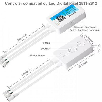 Controler bluetooth banda led PIXEL 2CH