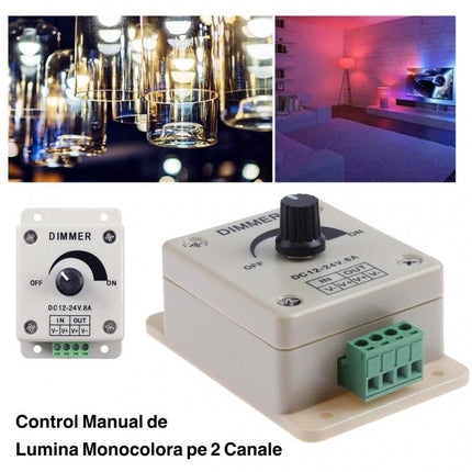 Controler monocrom banda led manual 12V 8A