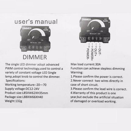 Controler banda led manual 24V 30A