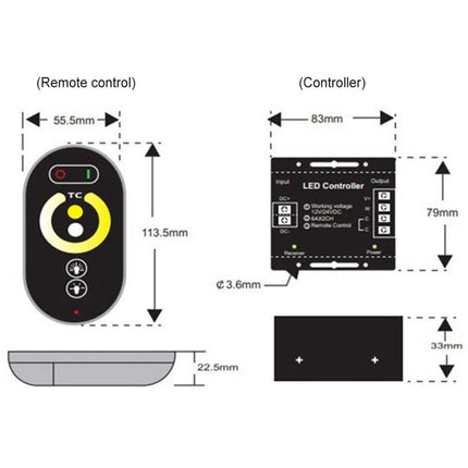 Controler monocrom telecomanda banda led DC 12V 24V