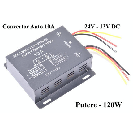 Convertor tensiune auto DC / 10A 24V 12V
