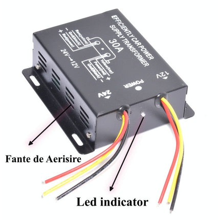 Convertor tensiune auto DC / 30A 24V 12V