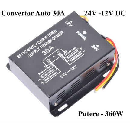 Convertor tensiune auto DC / 30A 24V 12V