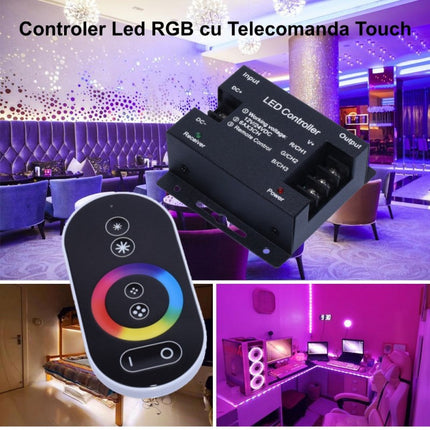 Controler tactil telecomanda banda RGB dimabil 12V 24V