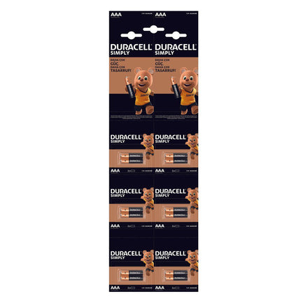 Baterii Alcaline AAA LR3 1.5V DuraCell Blister 20