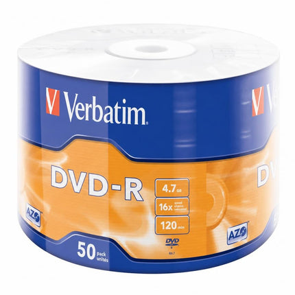 DVD -R 4.7Gb 120 minute 16X SHR50, 43788 43791 43548 Verbatim