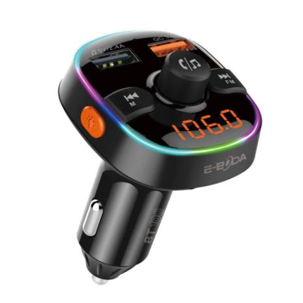 Modulator FM cu Bluetooth 5.0 si 2x Iesiri USB-A: 1x USB-A 2.4A 1x USB-A 3A si Functie de Raspuns la Apel, E-Boda BT-100