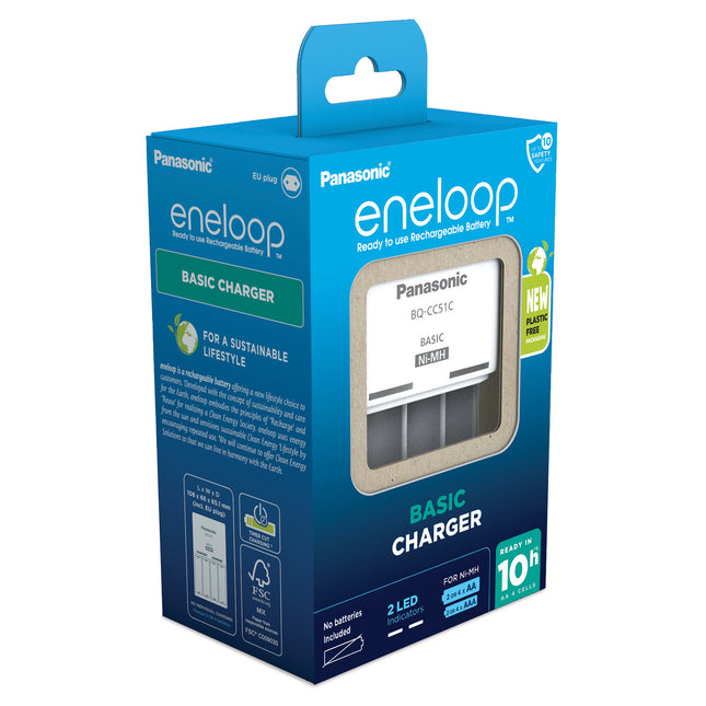 Incarcator Baterii Reincarcabile, Fara Acumulatori, BASIC cu Incarcare in 10h, Eneloop BQ-CC51E